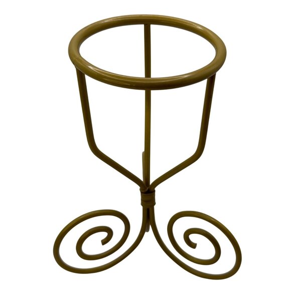 Vintage Gold Metal Spiral Twist Sphere Crystal Ball Stand Orb Stand Crystal Disp - Picture 4 of 5